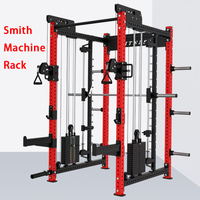 Rack multifonctionnel Smith, combo croisé de câbles et squat, équipement d'entraînement Smith multifonctionnel pour salle de sport intérieure