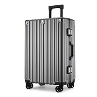 Nouvelle valise en aluminium pour femmes et hommes, roulettes silencieuses, roues universelles, matériau ABS+PC, valise à roulettes durable, grande capacité, voyage