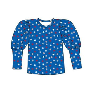 Qingli Chemise Enfant Customized Girls' Bubble Sleeve Shirt