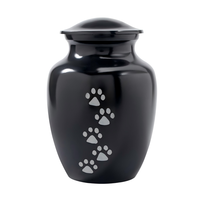 Urne funéraire en métal de style américain de haute qualité avec empreinte de patte pour cendres d'animaux de compagnie, souvenirs commémoratifs pour animaux, fournitures funéraires