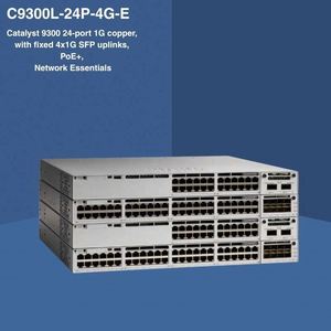 Commutateur réseau géré empilable Gigabit PoE 24 ports de marque Cisco Catalyst C9300L-24P-4G-E, tout neuf - Product Image 1