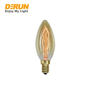 Vintage antico decorativo 25W 40W 60W C35 CAL35 candela Edison stile luce lampadina a incandescenza, EDI-C35