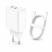 Kit Pengisi Daya Cepat PD 20W Port Tunggal yang Dapat Disesuaikan dengan Kabel USB-C + C atau USB-C + USB-PD untuk Ponsel, Laptop & Komputer