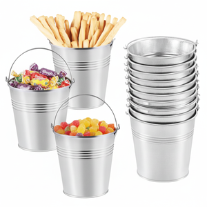 Storage Bucket Candy French Fries Stainless Steel <b>Chip</b> Serving Bucket Mini French Tin Hanging Flower Fries Tin Hanging - Product Image 1