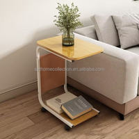 Table d'appoint mobile moderne en bois pour canapé, balcon, salon, table à collation, table de rangement familiale, table d'angle réglable