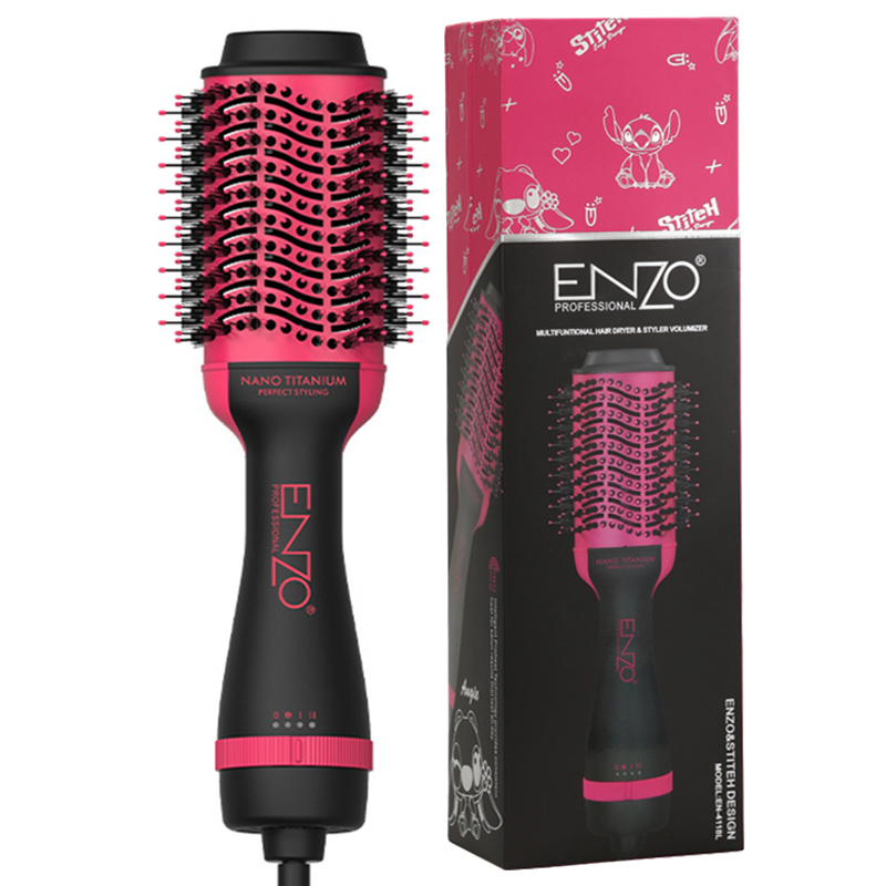 ENZO EN-4118L 3 in 1 Hair Dryer Brush Set - Straightener, Curler