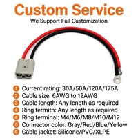    Connecteur SB50 50A vers borne à joint torique, faisceau de câblage de batterie en silicone 10AWG pour camping-car, chariot élévateur, stockage d'énergie solaire