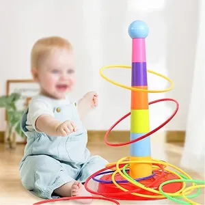 Children Education Toys Throw Circle Game Ferrule Stacked Toys Fun Parent-Child Interactive Circle Layers Early Education Toy