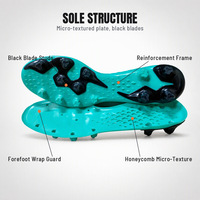 Semelles de chaussures de football en TPU bicolore à micro-pointes pour hommes et femmes, avec grip enveloppant pour crampons de football