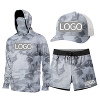 Sweat à capuche personnalisé pour homme, protection solaire, manches longues, séchage rapide, respirant, UPF50+, pour la randonnée, la course à pied, le sport, avec short