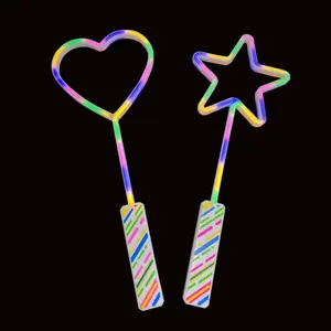 Factory Custom Led Neon Heart Stick Five-pointed Cheer Lights Wand Concert Atmosphere Party Props Glow Stick