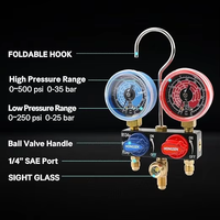 Manomètre numérique compact et pratique Hongsen HS-M01 pour outils CVC, cuivre et aluminium, 0-550 psi, pour la réfrigération et l'échange de chaleur