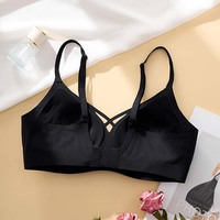 Soutiens-gorge sans fil pour femmes, sans armatures, soutien-gorge en maille croisée, soutien-gorge sans couture, push-up, couverture complète, bralettes de tous les jours
