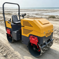 Compacteur vibrant à double tambour de 2 tonnes haute performance, mini-rouleau compresseur hydraulique pour travaux municipaux