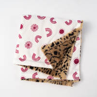 Couverture en fausse fourrure de luxe personnalisée à motif guépard, réversible, sans perte de poils, pour bébé, garçon, fille, unisexe