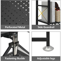 Supports de stockage à roulettes en métal de grande capacité multicouche au sol pliables à plusieurs niveaux pour une utilisation domestique