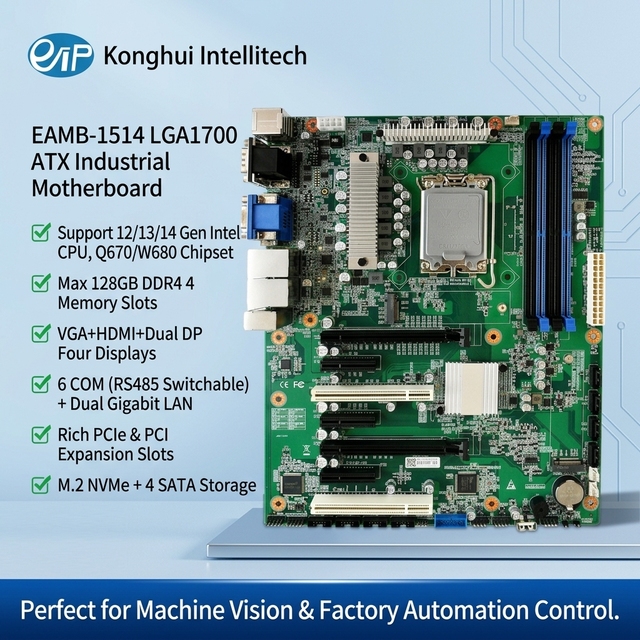 New Eip Intel Q670 LGA1700 Server Motherboard Supports DDR4 DDR5 12th 13th 14th Gen Intel Core I9 I7 I5 Machine Vision