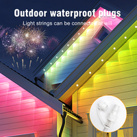 Lumières LED RGB pour avant-toits, lumières de toit intelligentes d'extérieur, étanches IP67, lumières de Noël, commande vocale par application, décoration de maison
