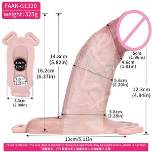 FAAK Extensor de Pene de Silicona con Correa, Funda para Pene con Textura Realista, Alargador de Pene, Juguete Sexual para Hombres - Product Image 2