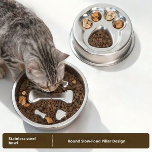 Comedero Lento para Perros de Acero Inoxidable, Antideslizante, Engrosado, Gran Capacidad, Antivuelco, Plato de Laberinto con 2 Tazas, Ecológico - Product Image 2