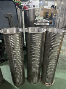 Filtración de líquidos industrial, recipiente de filtro perforado de acero inoxidable 304, con malla de acero inoxidable añadida en el interior - Product Image 3