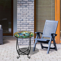 Mosaik-Eisenrahmen Klappbarer Moderner Outdoor-Beistelltisch 14 Zoll für Terrasse, Garten, Balkon & Wohnzimmer