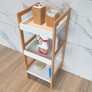 Etagere de rangement en <span class=keywords><strong>bois</strong></span> de marque privée, étagères de salle de bain, support de <span class=keywords><strong>douche</strong></span>, Caddy réglable, étagères de salle de bain en bambou à 3 niveaux - Product Image 6