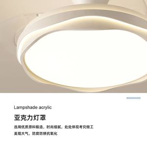 โคมไฟพัดลมเพดานดีไซน์ร่วมสมัย ควบคุมด้วยสวิตช์ LED แสงวอร์มไวท์ 3500K ฝาครอบอะคริลิค ฐานไม้ ดีไซน์แขวน สำหรับห้องนั่งเล่น รับประกัน 3 ปี - Product Image 2