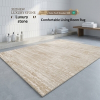 Teppich Wohnzimmer 2025 Neu Creme Schlafzimmer Bodenmatte Heim Sofa Wasserdicht Fleckenabweisend Rutschfest Luxuriös Hochwertig Gestreift