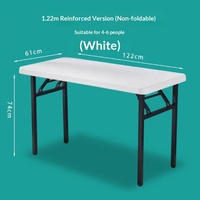 Table à manger pliable en plastique épaissi pour réunions, exposition extérieure, usage domestique, petit appartement, chambre, bureau