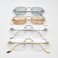 Lunettes optiques sans monture carrées en métal cuivre Taizhou RD-OS02, lunettes correctrices unisexes, lunettes de lecture flexibles, vente en gros