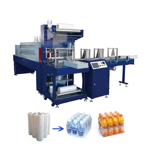 Automatic plastic water bottle group shrink wrapping packing machine with PE PVC film price