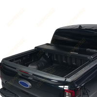 Couverture de benne rigide pliable en alliage d'aluminium à 4 panneaux, étanche, avec verrouillage quadruple, pour Toyota, sécurité améliorée