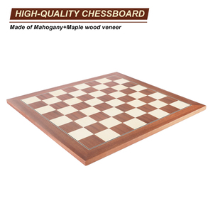 Tablero de Ajedrez Grande Hecho a Mano de Madera de Arce Caoba con Chapa de Madera de 54*54*1.5cm, Tablero de Ajedrez de Gran Tamaño de 21 Pulgadas - Product Image 5