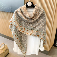 Écharpes carrées en coton de haute qualité, motifs floraux, designs de luxe, châles pour femmes, imprimés paisley, châles en viscose de grande taille