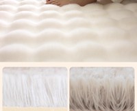 Tapis en polyester écologique à poils longs, imitation fourrure de lapin, couleur unie, pour salon et maison