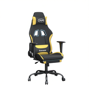Silla Gamer Extrema Negra y Amarilla de Cuero PU con Reposabrazos 4D Reclinable, Base de 5 Estrellas y Ruedas - Product Image 1