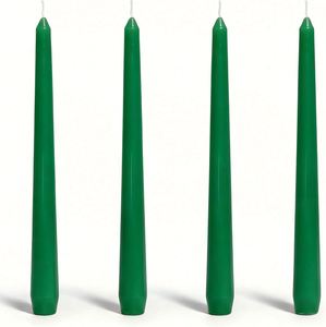 Oshine 10 Inch Green Unscented Taper <b>Candles</b> 8 Hours Burn Time Dripless Smokeless for Home Decor - Product Image 1