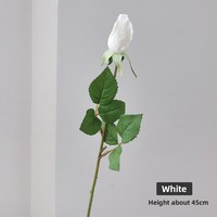 Bunga Mawar Sutra Buatan 40cm, Terasa Lembut, Tahan Lama, Dekorasi Modern untuk Ruang Tamu, Pintu Masuk, dan Perlengkapan Fotografi