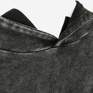 Sudadera con capucha vintage lavada con ácido de Terry francés de alta calidad, sudaderas con capucha para hombre desgastadas de lavado de piedra de gran tamaño personalizadas - Product Image 4