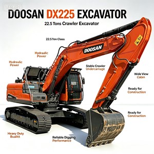 Excavatrice d'occasion Doosan DX225LCA 22,5 tonnes, hydraulique d'origine, modèle DX225, engin de construction lourd en stock pour l'exploitation minière - Product Image 1