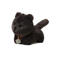 Porte-clés en peluche chaton de dessin animé, doux et moelleux, en forme de clochette, en coton PP, accessoires pour machine à griffes et activités de récompense