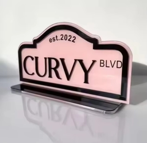 Enseigne de table rose Instagram Facebook, miroir personnalisé en acrylique doré, portable, léger, enseigne commerciale en acrylique personnalisée, facile - Product Image 3