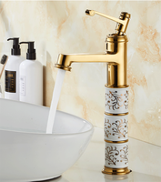 Robinet mélangeur de lavabo KD-203F de haute qualité, couleur argent électroplaqué, avec eau froide et chaude, pour salle de bain et jardin
