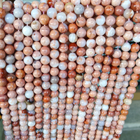 Perles rondes en agate rose naturelle, une chaîne de perles pour la fabrication de bijoux DIY, bracelet pour femmes et hommes, cadeau de bijoux