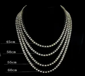 2023 Trend Jewelry European And American Hip Hop 5MM AAAAA Rhinestone Diamonds Long Meilong Necklace Moussanite Tennis Necklace