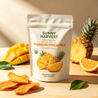 Op maat gedrukte gemengde gedroogde vruchtenverpakking, staande pouch met hersluitbare ritssluiting voor ananas fruit snack verpakkingen