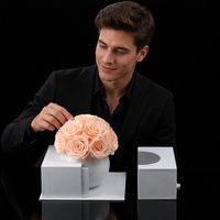 Heimdekoration Geschenk Kuppel Blumenarrangement Unsterbliche Ewige Rose Konservierte Blume in Geschenkbox