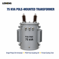 Transformateur monophasé monté sur poteau LEINENG pour zones rurales, 11 kV 240 V, immergé dans l'huile, qualité utilitaire