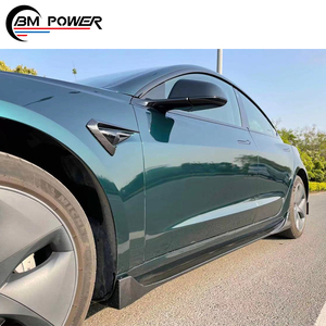 TSL Model3, faldón lateral de labio delantero negro brillante, conjunto de alerón difusor trasero, piezas de coche de estilo aerodinámico rápido, nueva condición - Product Image 5
